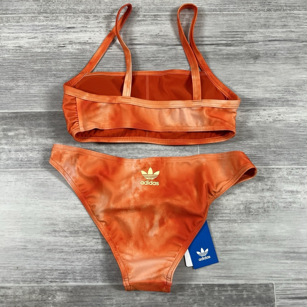 NWT $80 Adidas Women's XS‎ AOP Bikini Set Orange Tie Dye Bikini Set IM1149